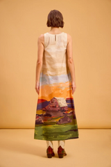 Tan Dani Dress in Field Study Midi Dress
