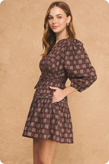 Tan A Little Luck Clover Mini Dress Mini Dress