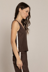 Gray Mallery Stripe Tank in Brown/Ivory Tank