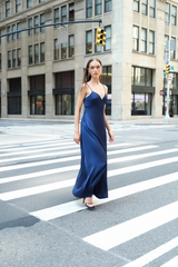 Gray Satin Slip Dress Maxi Dress
