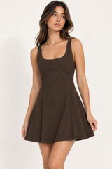 Misty Rose Unforgettable Herringbone Mini Dress Mini Dress