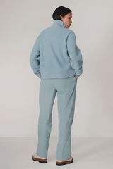 Gray Jaylin Half Zip Fleece Sweater