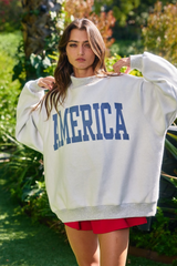 Gray Reversible USA/America Graphic Sweatshirt Sweatshirt