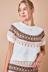 Tan Love At First Knit Jacquard Sweater Sweater