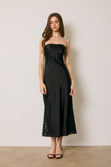 Light Gray Sweet Nothing Strapless Lace Midi Dress Midi Dress