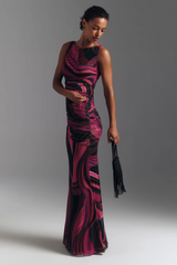 Light Slate Gray Cinda Skirt in Pink/Multi Maxi Skirt