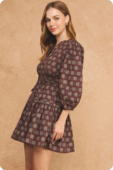 Tan A Little Luck Clover Mini Dress Mini Dress