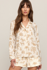 Light Gray Safari PJ Long Sleeve Top Top