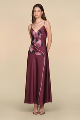 Wheat Coralee Printed Bias Dress Formal Gown