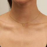 Tan 24K Gold Dainty Cross Pendant Necklace Necklace