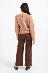 White Smoke Orchard Spice Sweater in Camel White Sweater