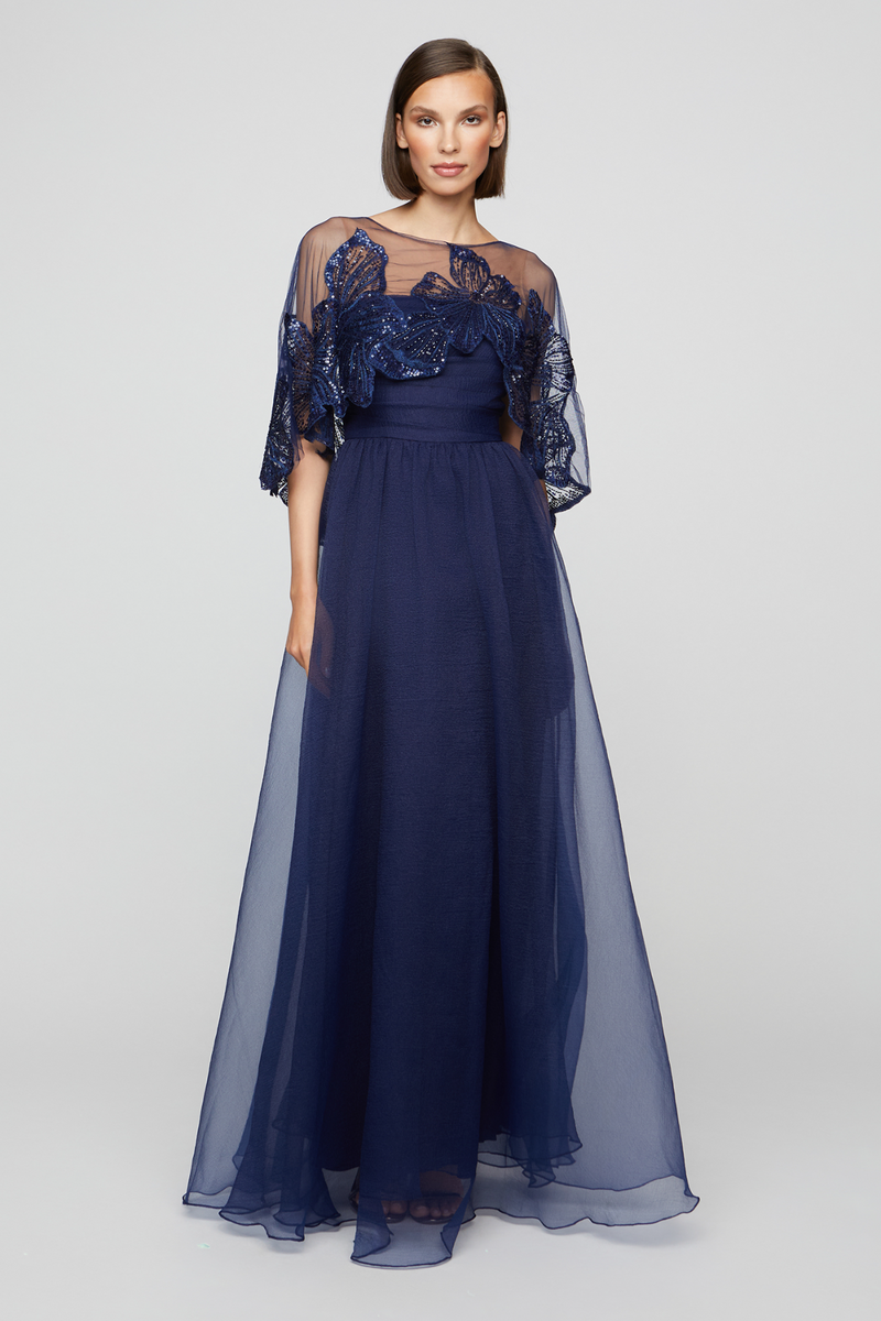 Ginny Beaded Capelet Gown Ginny Beaded Capelet Gown