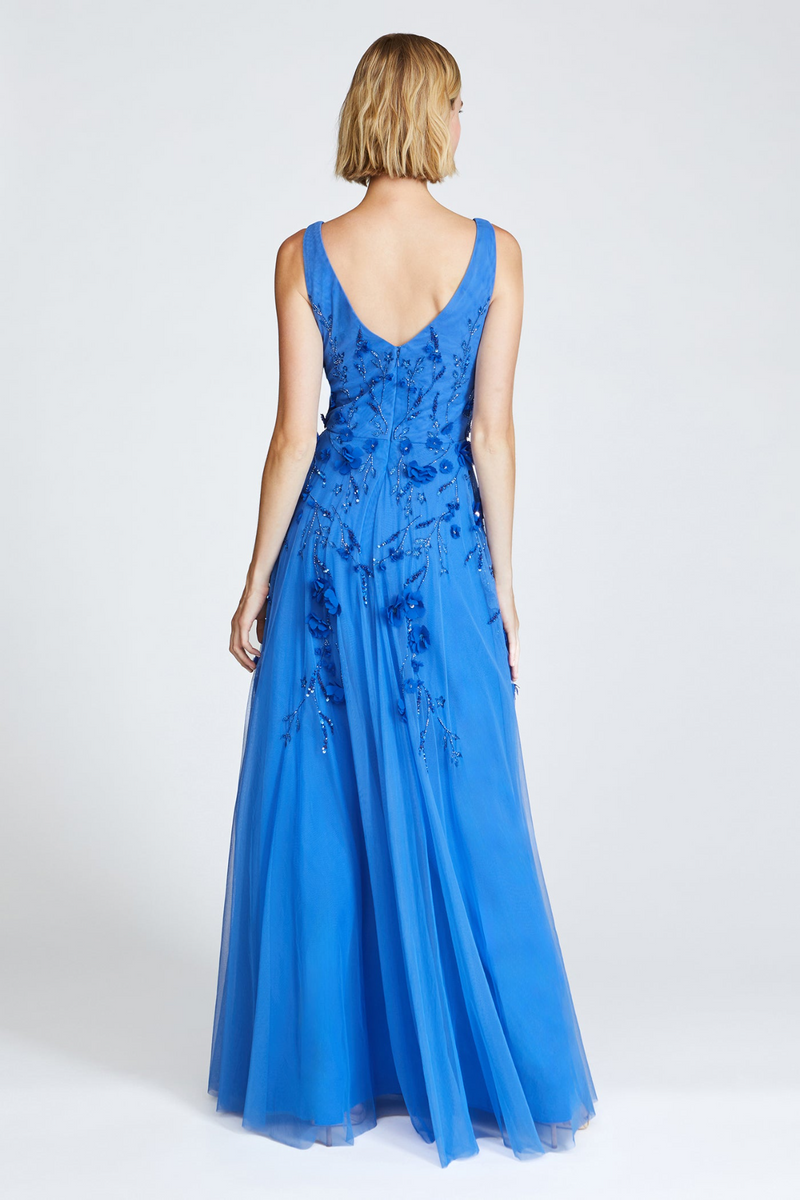 Royal Blue Fabiana | Beaded Capelet Gown Formal Gown
