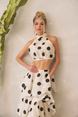 Gray Dotted With Joy Two Piece Set Set