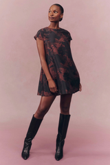 Dark Gray Spade Dress in Brown/Black Mini Dress