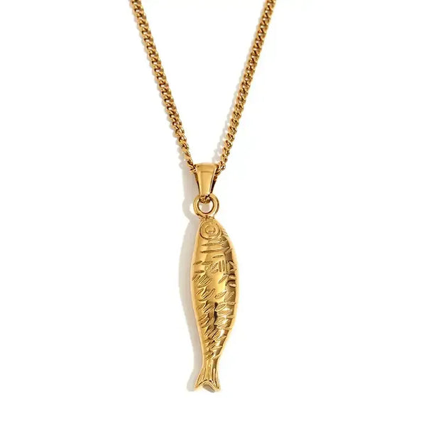 Tan Isla Sardine Fish Necklace necklace