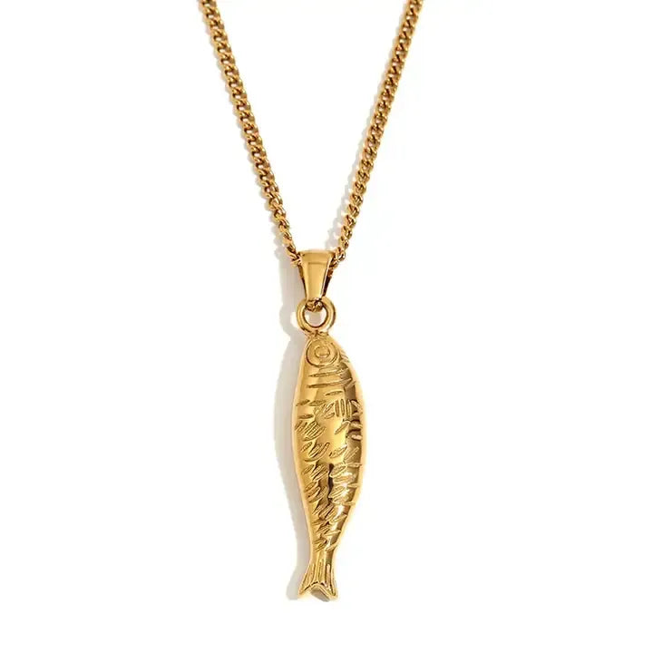 Tan Isla Sardine Fish Necklace necklace
