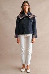 Dark Gray Autumn Reversible Plaid Jacket Jacket