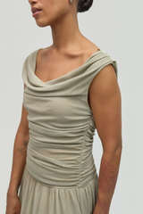 Light Gray The Annabelle Dress Midi Dress