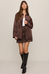 Gray Perri Suede Mini Skirt Mini Skirt
