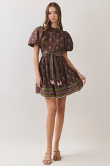 Light Gray The Charming Border Dress Mini Dress