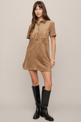 Gray Leone Suede Mini Dress Mini Dress