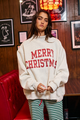 Light Gray Merry Christmas & Santas Favorite Mock Neck Sweatshirt