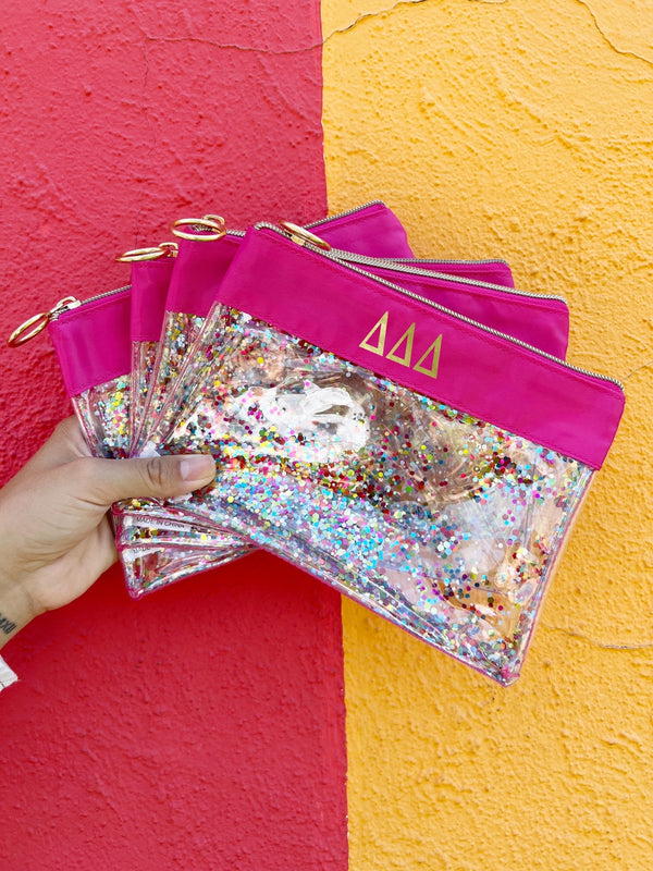 Maroon Sorority Confetti Pouch Sorority Pouch