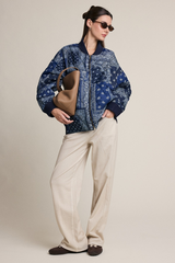 Light Gray The Free Spirt Quilted Bandana Bomber Jacket