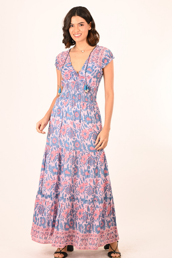Misty Rose Caroline Maxi Dress in Plummet Maxi Dress