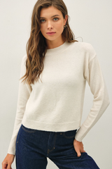 Antique White Wool Cozy Cropped Sweater Sweater