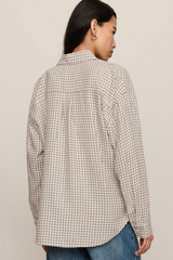 Gray River Plaid Button Up Top