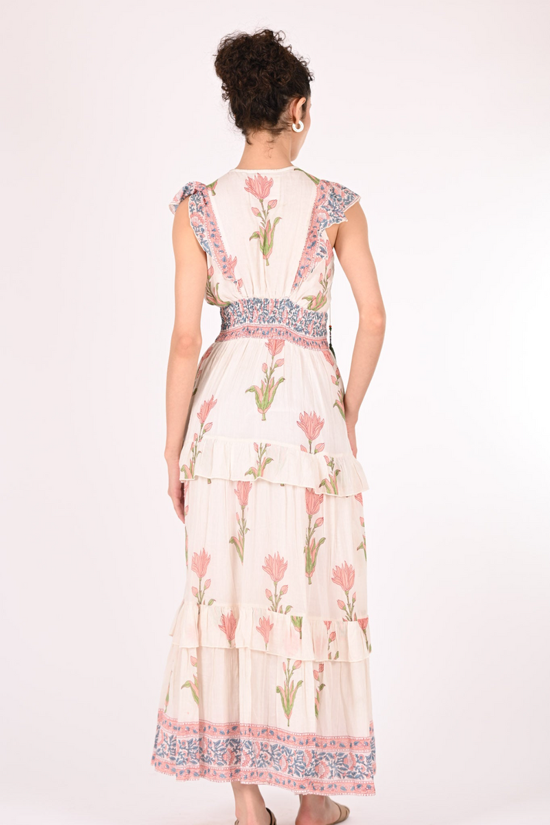 Misty Rose Rafella Maxi Dress in Peach Tulip Maxi Dress