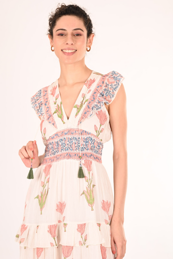 Seashell Rafella Maxi Dress in Peach Tulip Maxi Dress