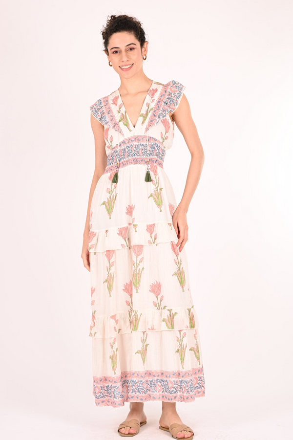 Seashell Rafella Maxi Dress in Peach Tulip Maxi Dress