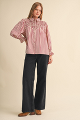 Bisque Vintage Darling Striped Blouse Blouse