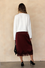 Tan Floral Embroidered Knit Cardigan Cardigan