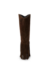 White Smoke Tatum Knee High Boot | Chocolate Suede Boot