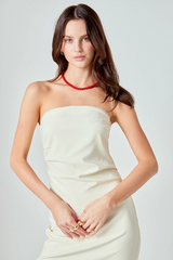 Light Gray Mina Strapless Midi Dress Midi Dress