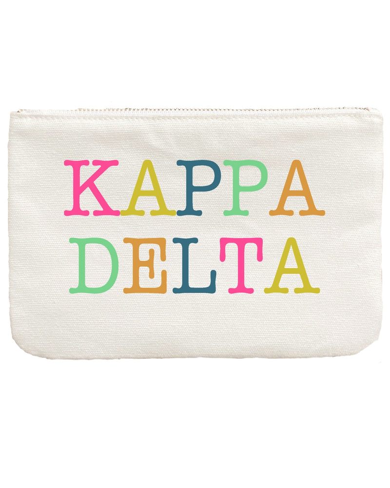 Antique White Sorority Color Block Pouch