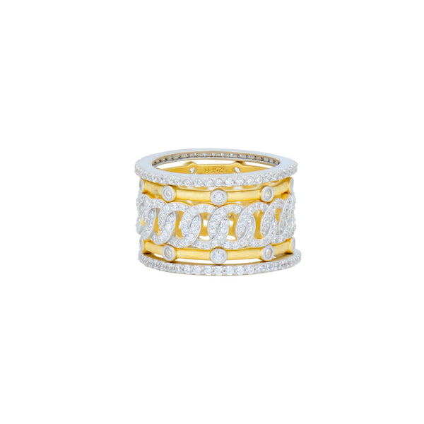 Light Gray Chain of Shine Ring Ring