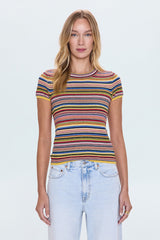 Selene Sweater Tee in Multi Stripe