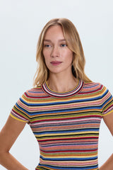 Selene Sweater Tee in Multi Stripe