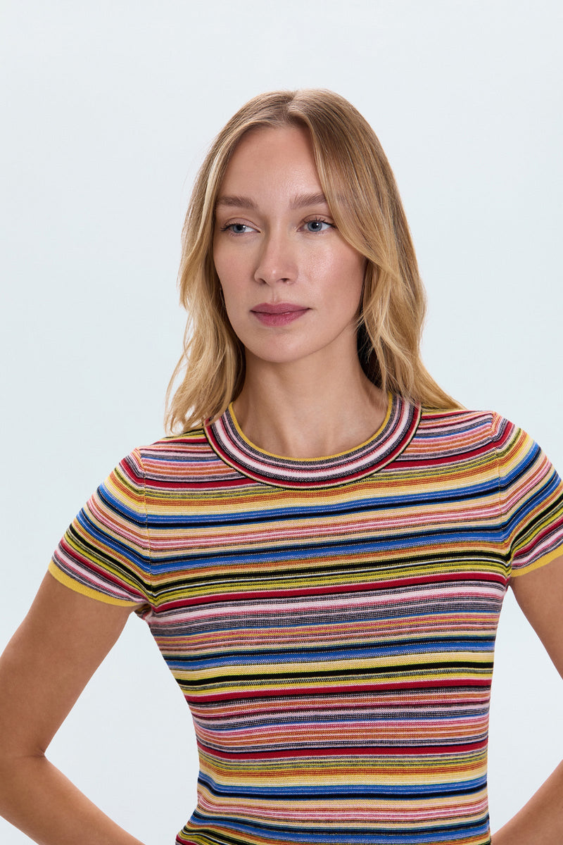 Selene Sweater Tee in Multi Stripe