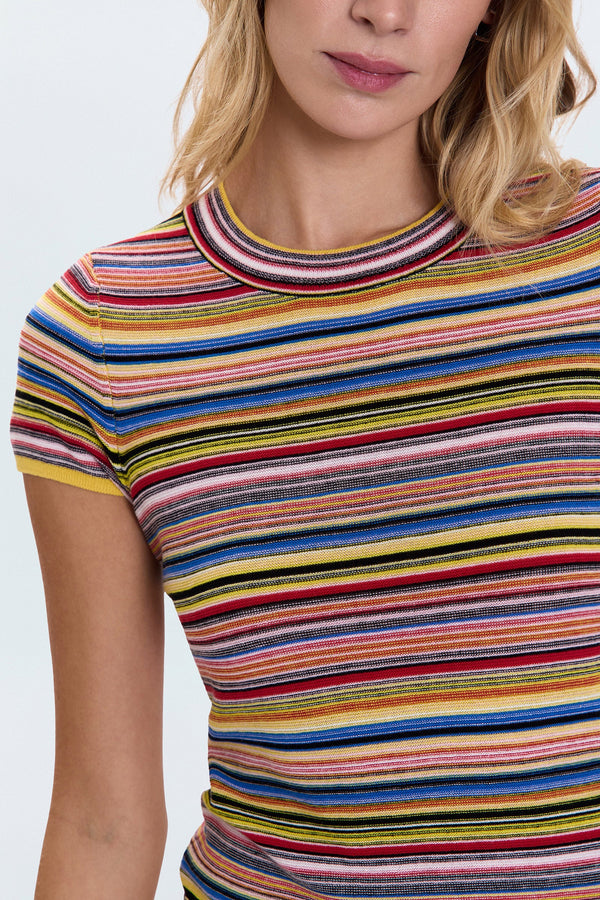 Selene Sweater Tee in Multi Stripe