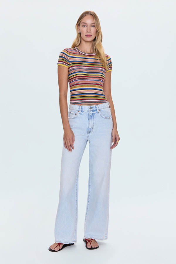 Selene Sweater Tee in Multi Stripe
