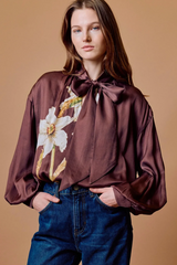 Rosy Brown Olivia Top in Lueur Blouse