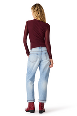 White Smoke Sandy Knit Top Top