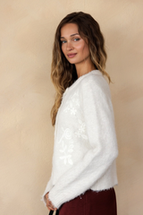 Lavender Floral Embroidered Knit Cardigan Cardigan