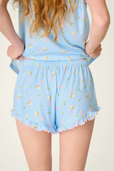 Antique White Olive You Martini Print Pajama Shorts Pajama Shorts